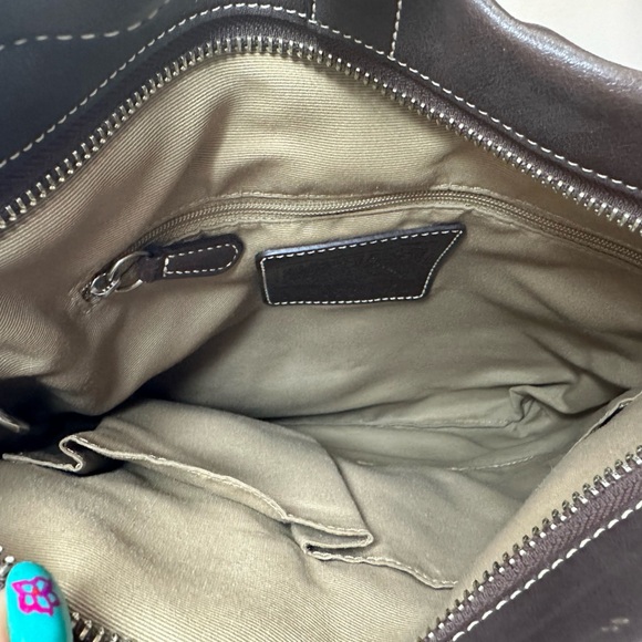 Vintage Coach Brown Leather Soho slim Duffel Shoulder Purse - Picture 9 of 11